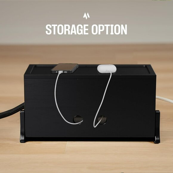 Extra Large Cable Management Box, Wood Cord Hider Box & Organizer for Power Stri - Picture 6 of 8